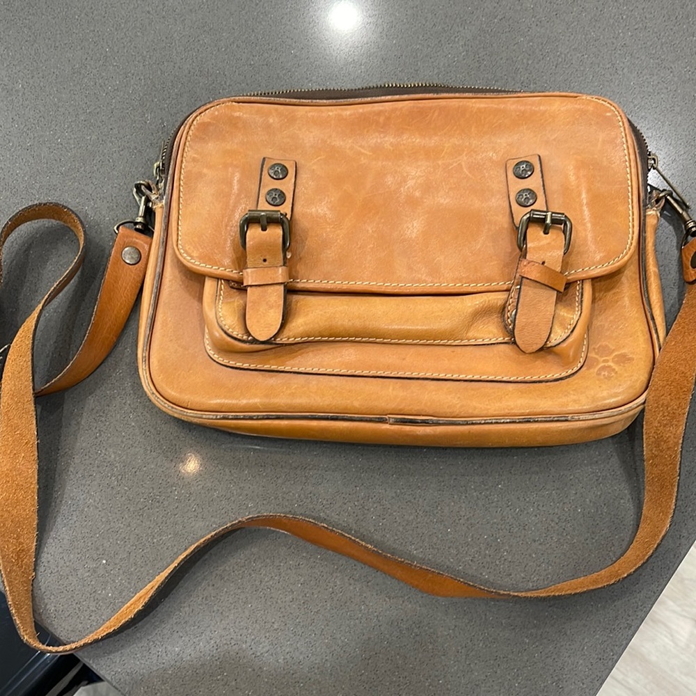 Patricia Nash Leather Crossbody Messenger Bag with Strap